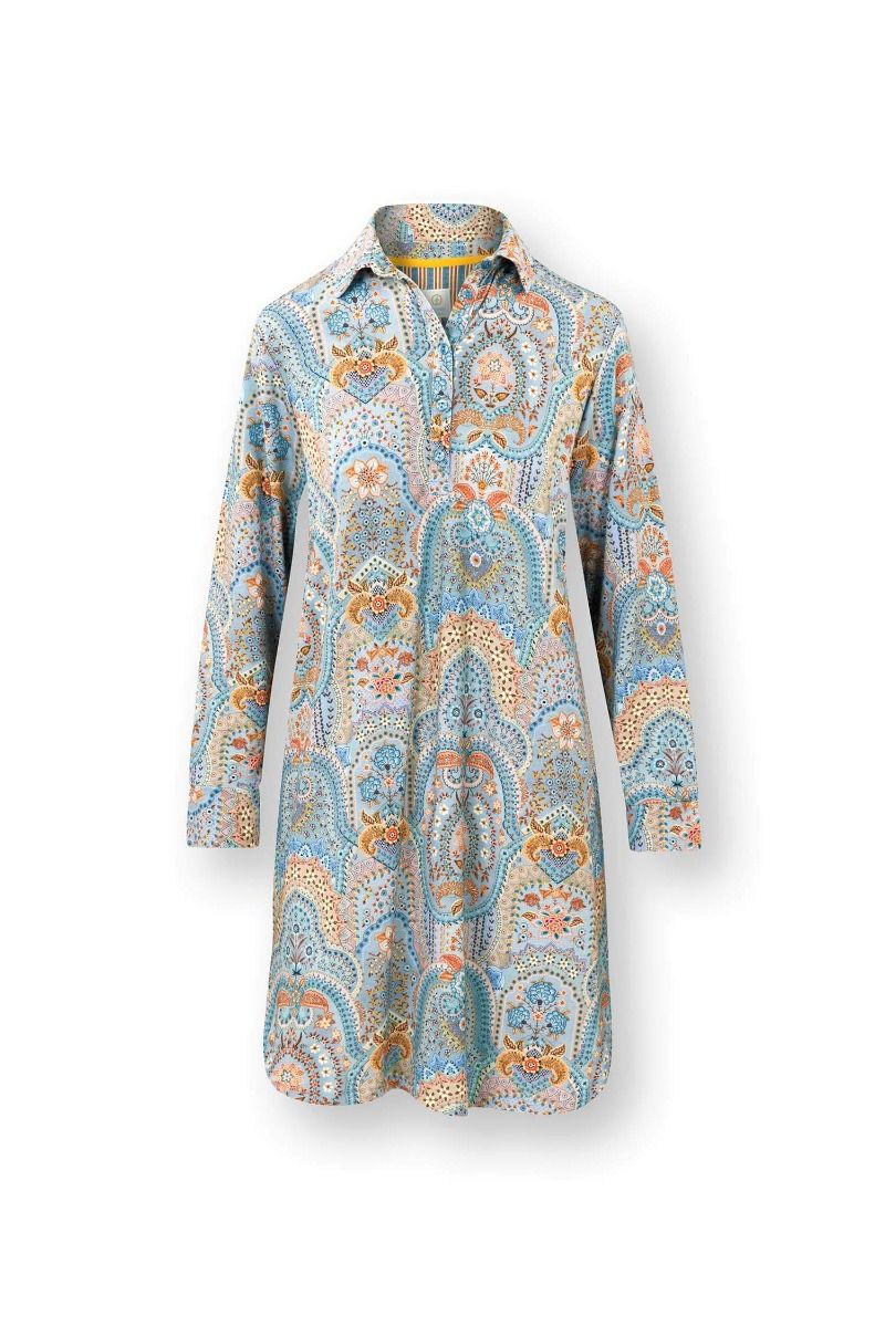 Daaltje Long Sleeve Nightdress Jabali Blue