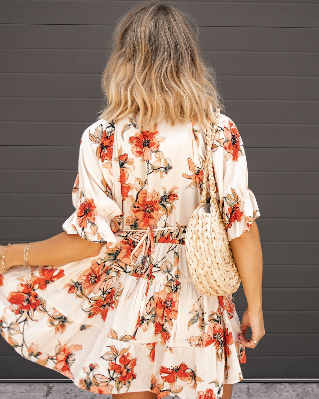 Blooming Grace Floral Tassel Tie Babydoll Dress - FINAL SALE - Se7enfashion