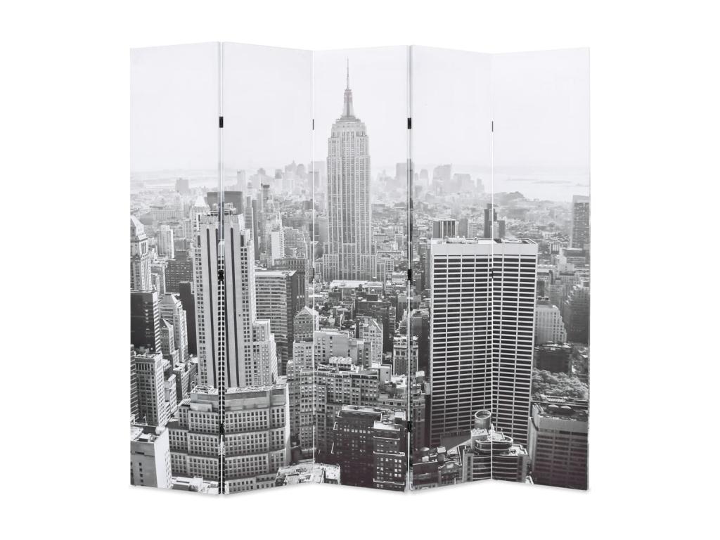 Tabique plegable 200x170 cm New York Blanco y negro
