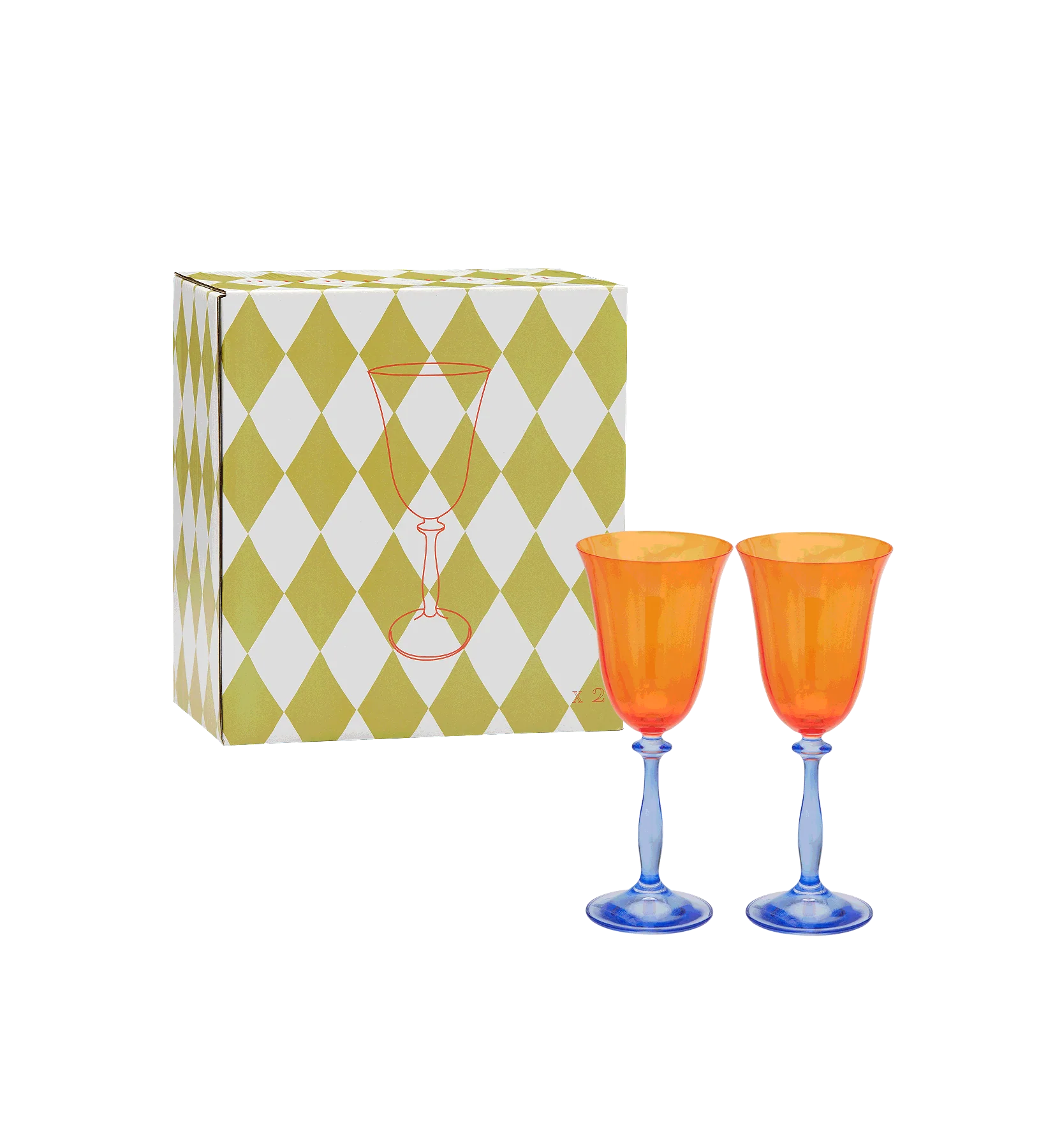 Paradise Optic Wine Glass Set of 2
