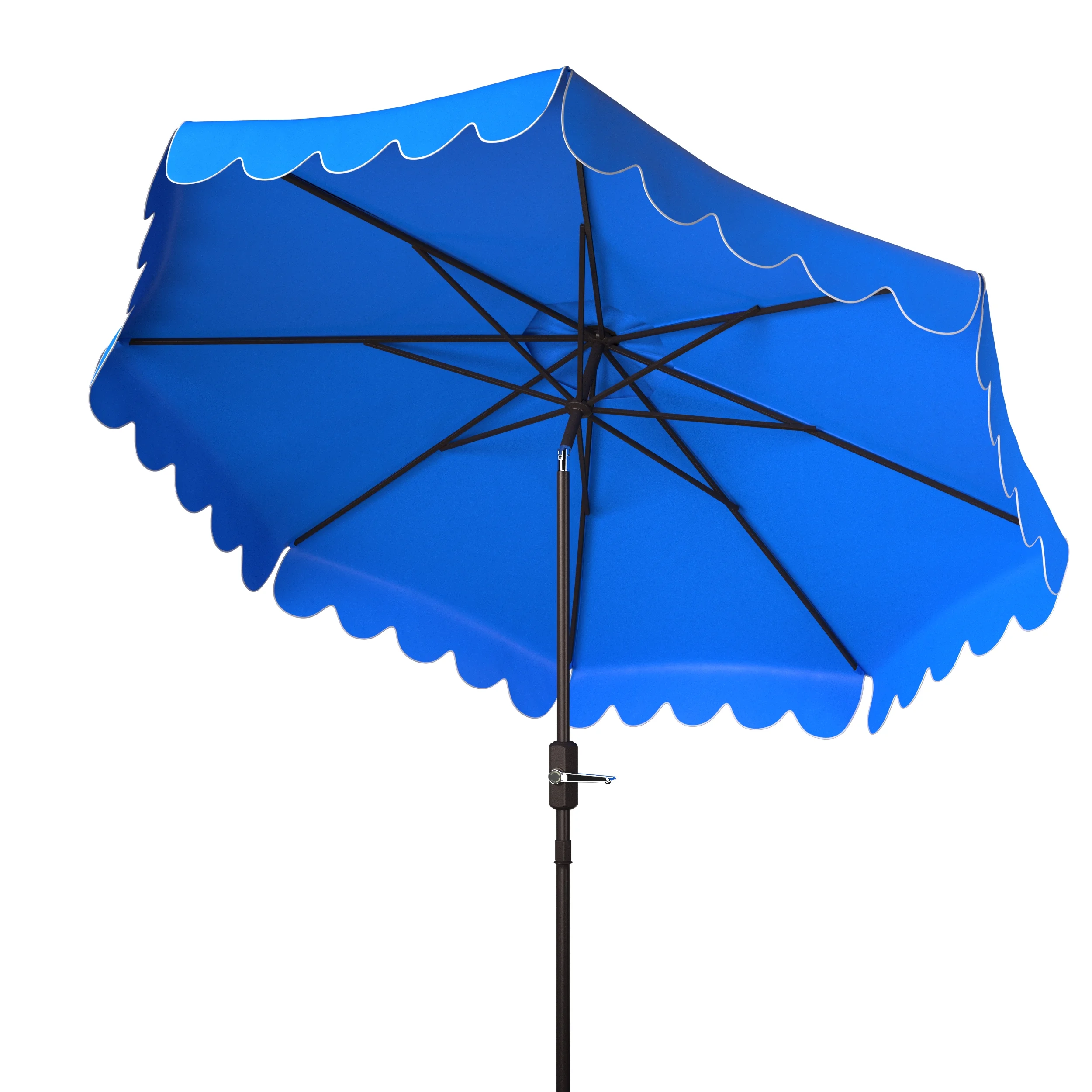 Safavieh Venice 9' Market Crank Tilt Patio Umbrella, Navy/White - Image 22