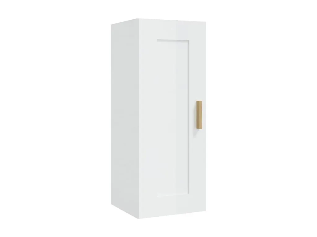 Armario de pared Alkifurniturees de ingeniería blanco brillo 35x34x90 cm EZQP58943