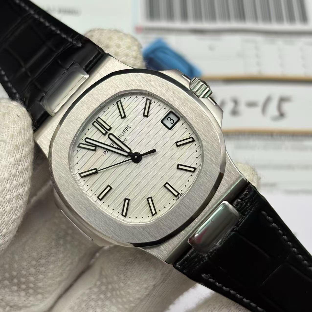 Swiss made Replica Patek Philippe Nautilus White Face