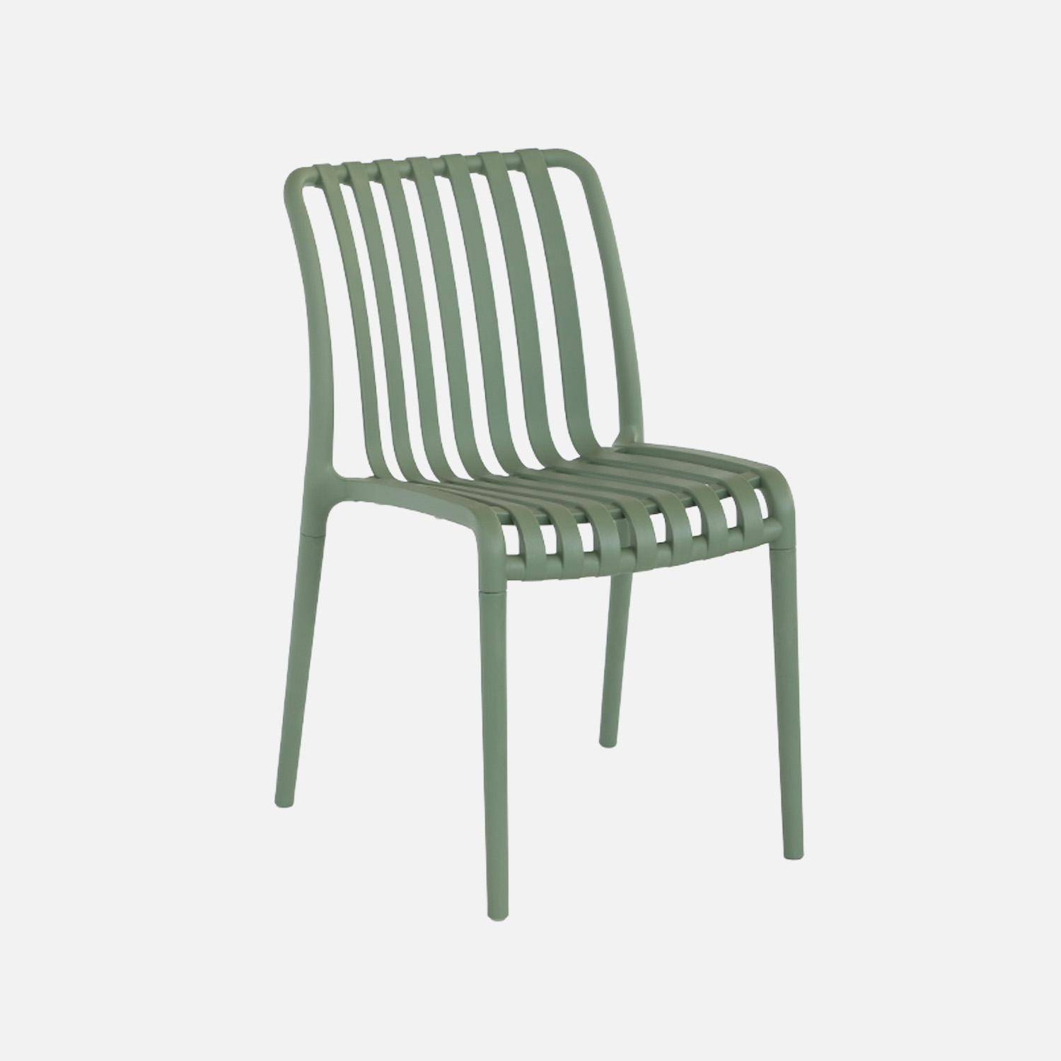 Agathe - Silla de jardín de plástico, apilable, set de 4