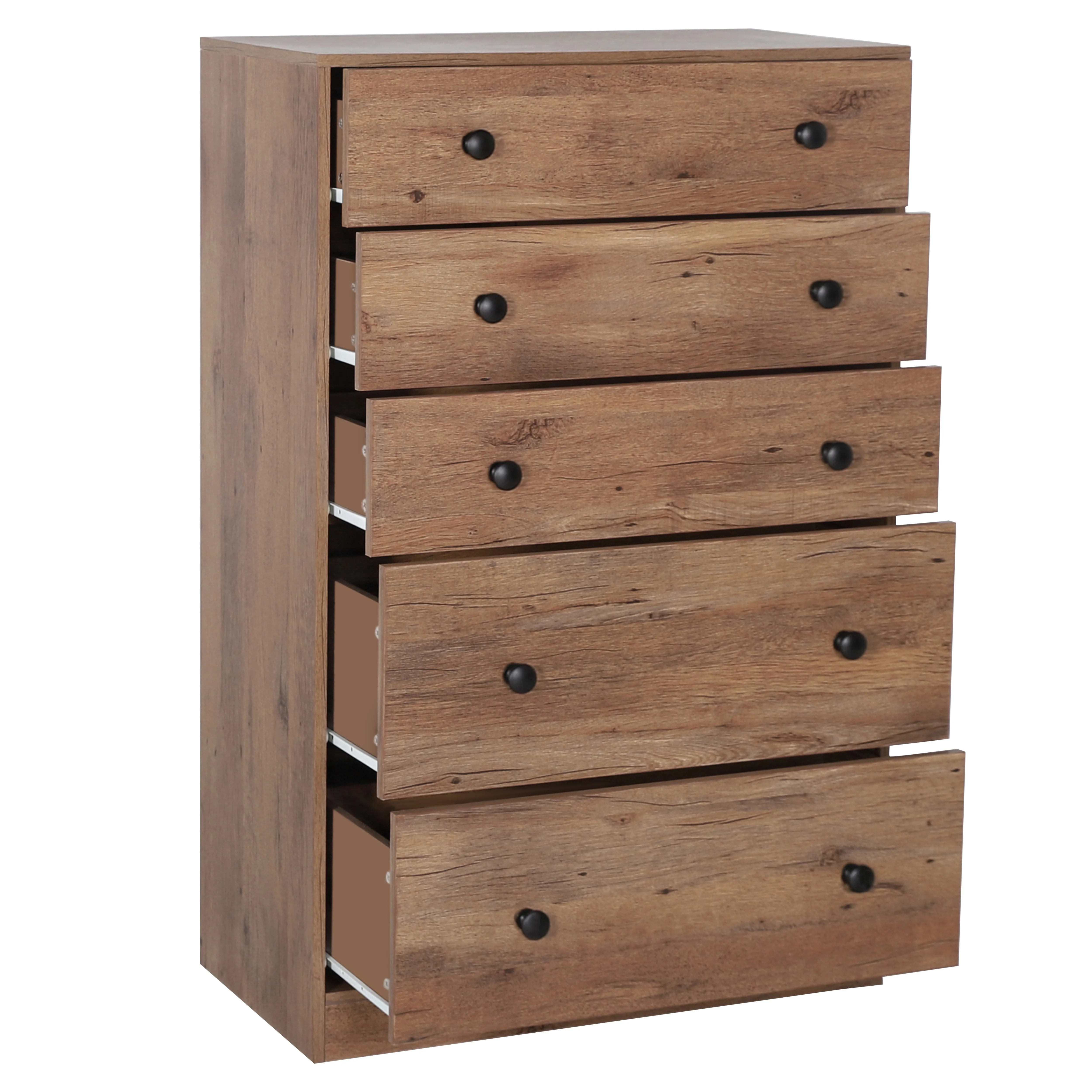 VEIKOUS Oversized 5-Drawer Dresser Chest, Large Storage Dresser for Bedroom Storage, Oak - Image 4