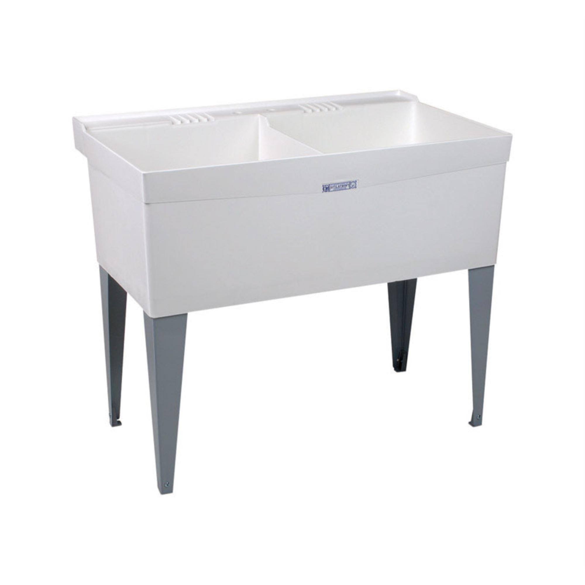 Mustee 27F Double Deluxe Laundry Tub with Divider(Length, 40 in / Width, 12 3/4 in)