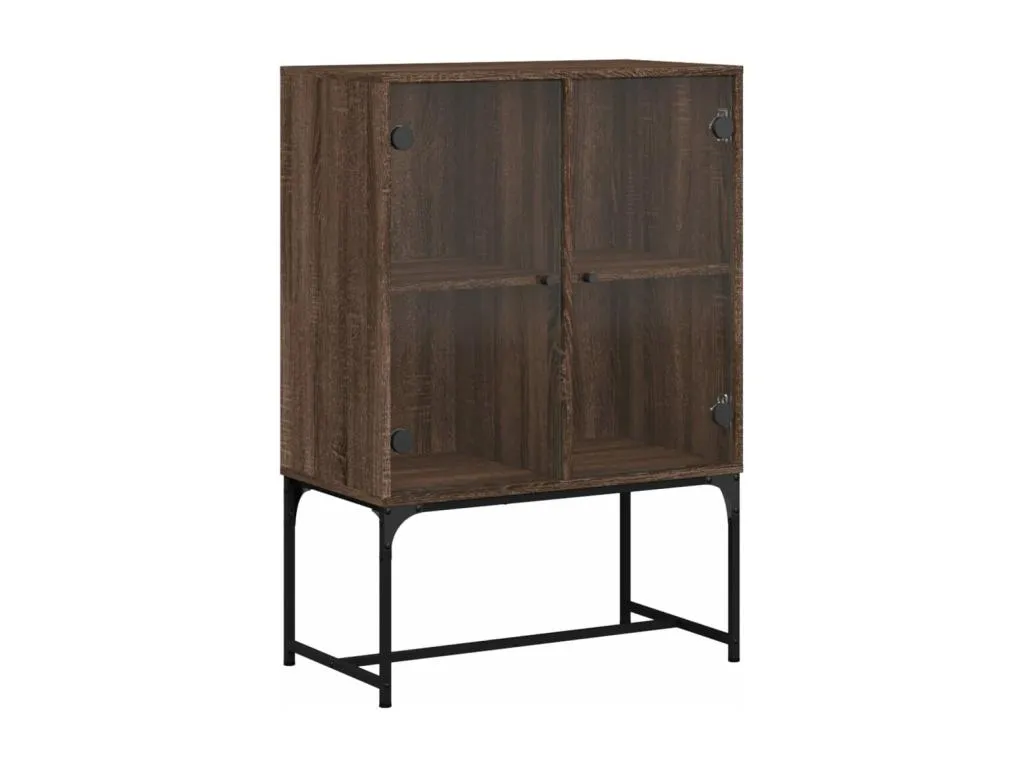 Armario auxiliar puertas de vidrio marrón Prietocasa 69x37x100 cm