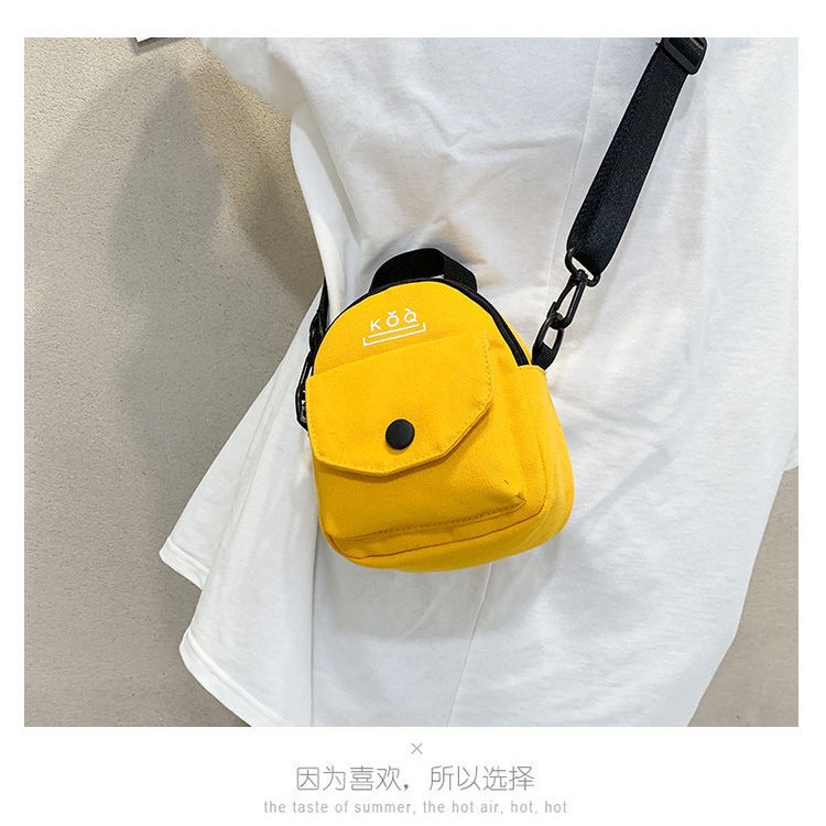 2025 New Super Popular Canvas Bag for Women, Hip-Hop Girl's Party Small Bag, Fashionable Versatile Solid Color Shoulder Crossbody Bag