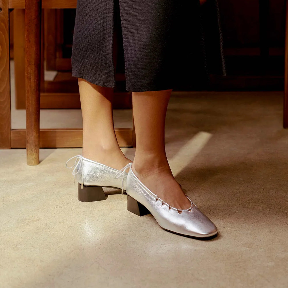 Socque - Ballerine Moune - Argent
