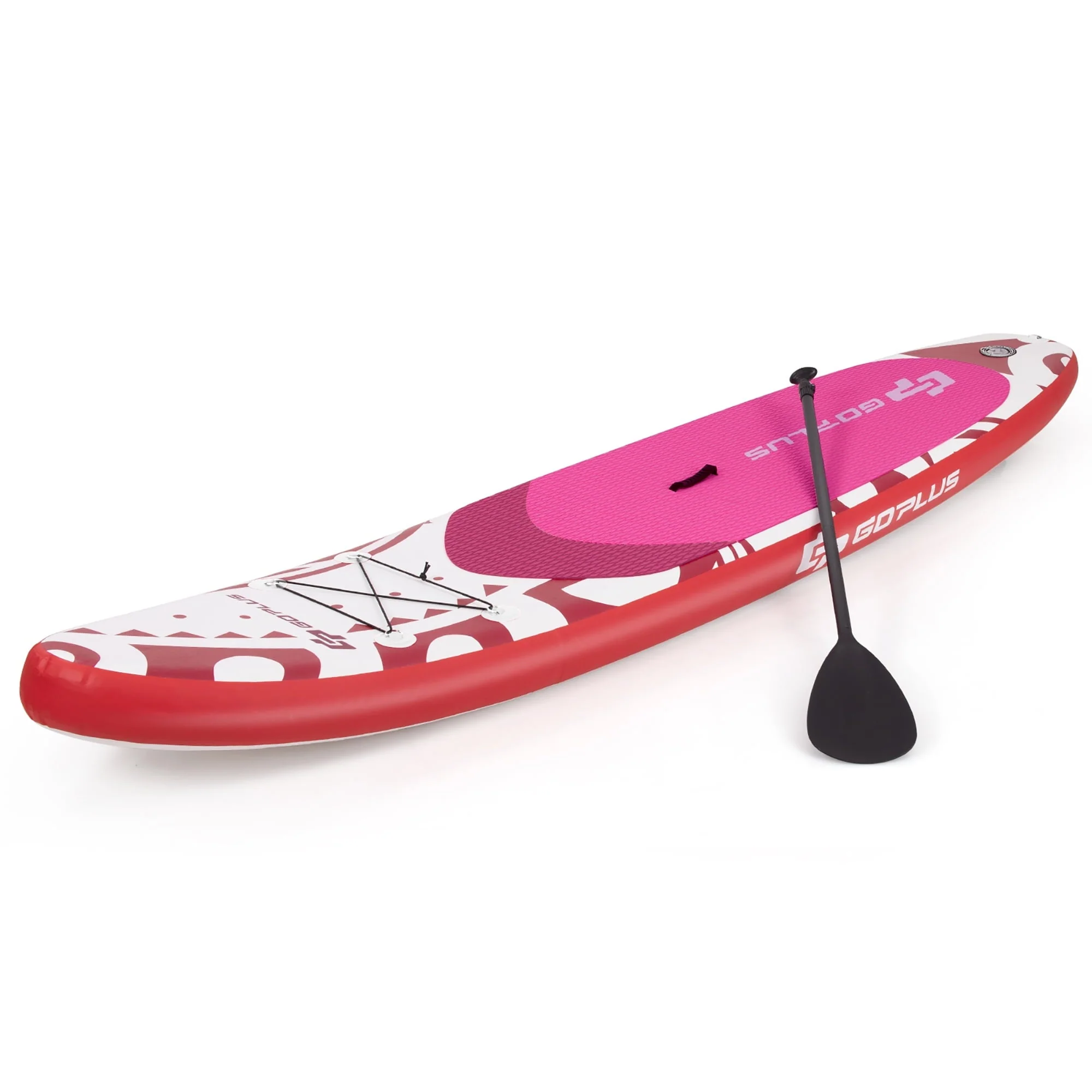 Goplus 10.5-?Inflatable Stand Up Paddle Board SUP W/Carrying Bag Aluminum Paddle Pink - Image 10