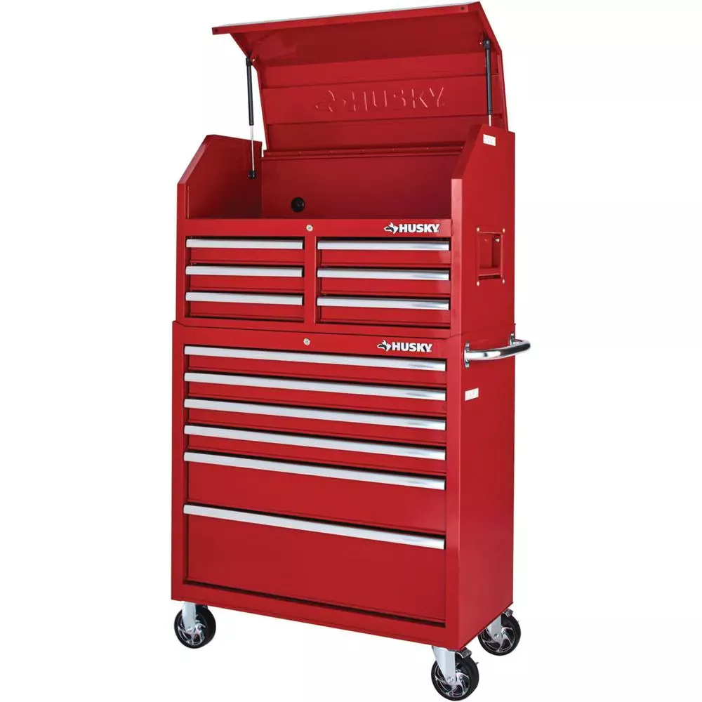 36 IN. 12-DRAWER TOOL CHEST AND CABINET COMBO IN GLOSS RED