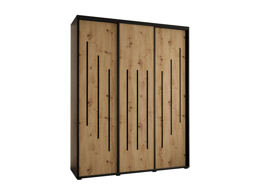 ARMARIO Cozetiq 8 DE PUERTAS CORREDERAS 235 - 2/190/60 3 puertas Negro/Artisan/Negro