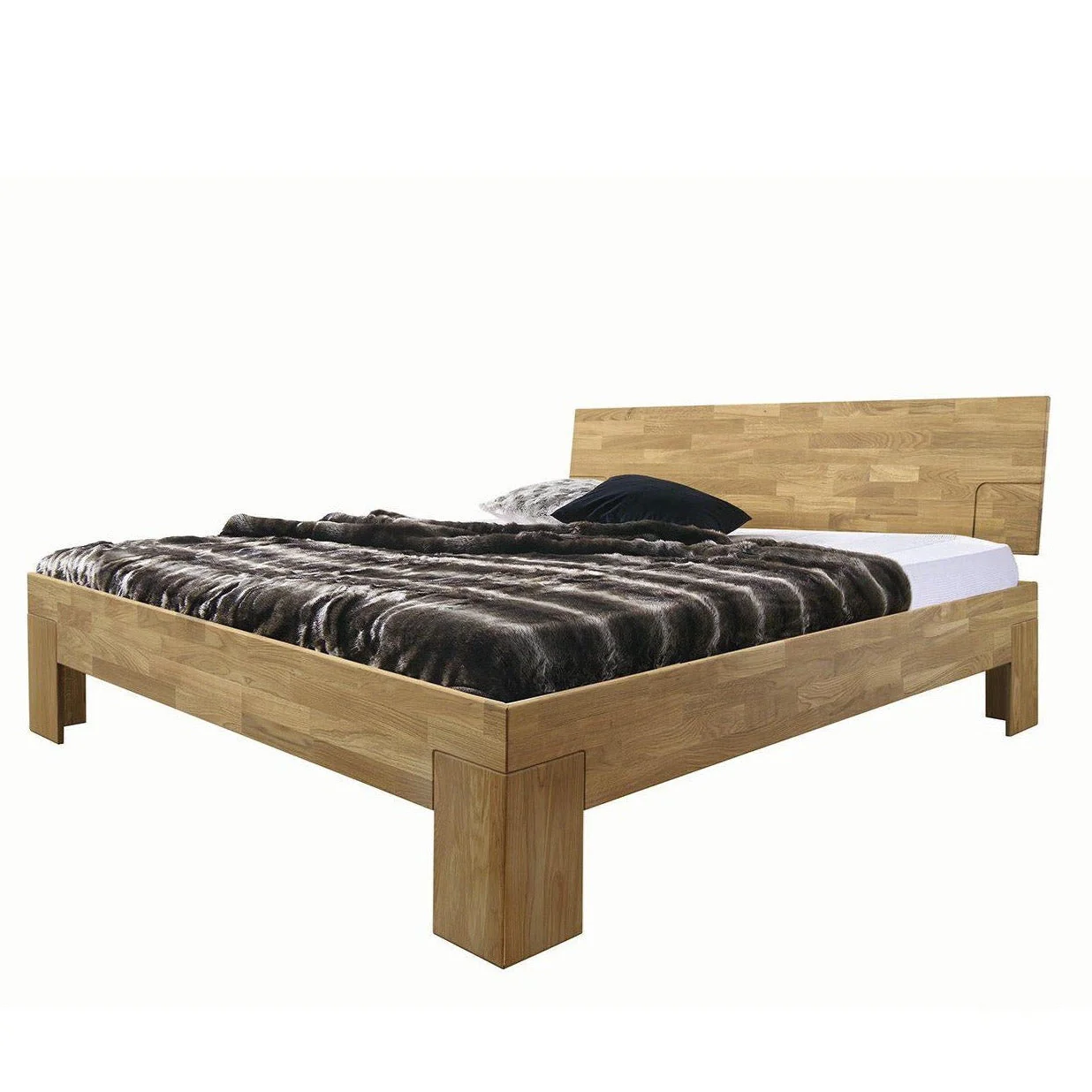 Cama de madera maciza de roble Sarah, 90 x 200 cm. /140 x 200 cm. / 160 x 200 cm. / 180 x 200 cm. | NordicStory
