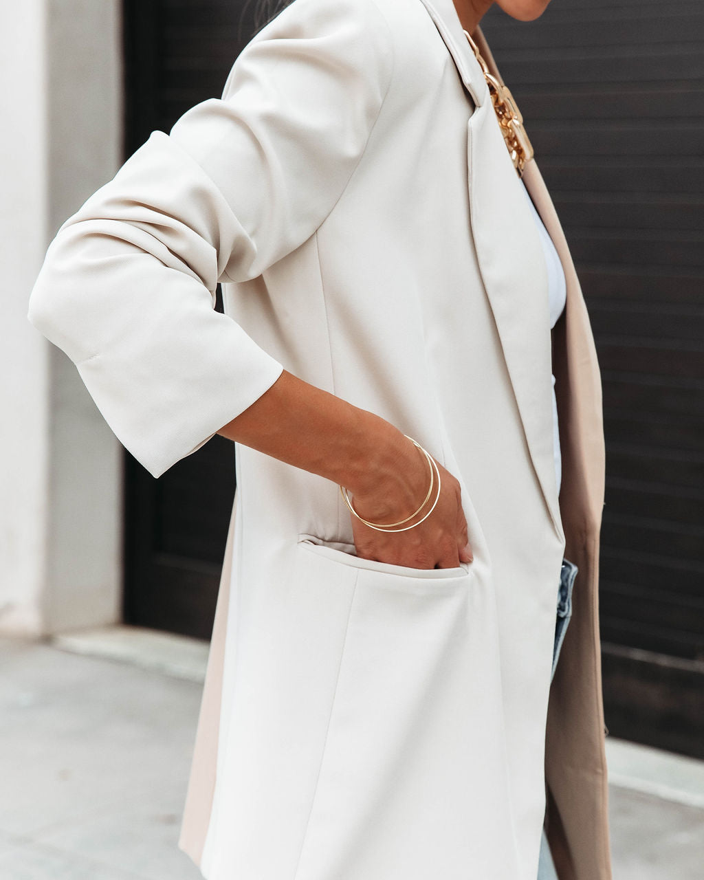 Finer Things In Life Pocketed Colorblock Blazer - Se7enfashion
