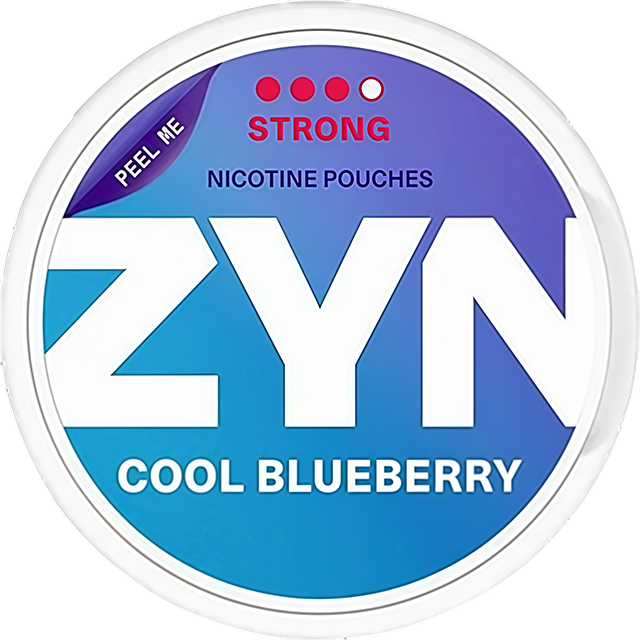 ZYN Cool Blueberry 11mg nicotine pouches — Slim Moist can with 20 strong blueberry-ice pouches