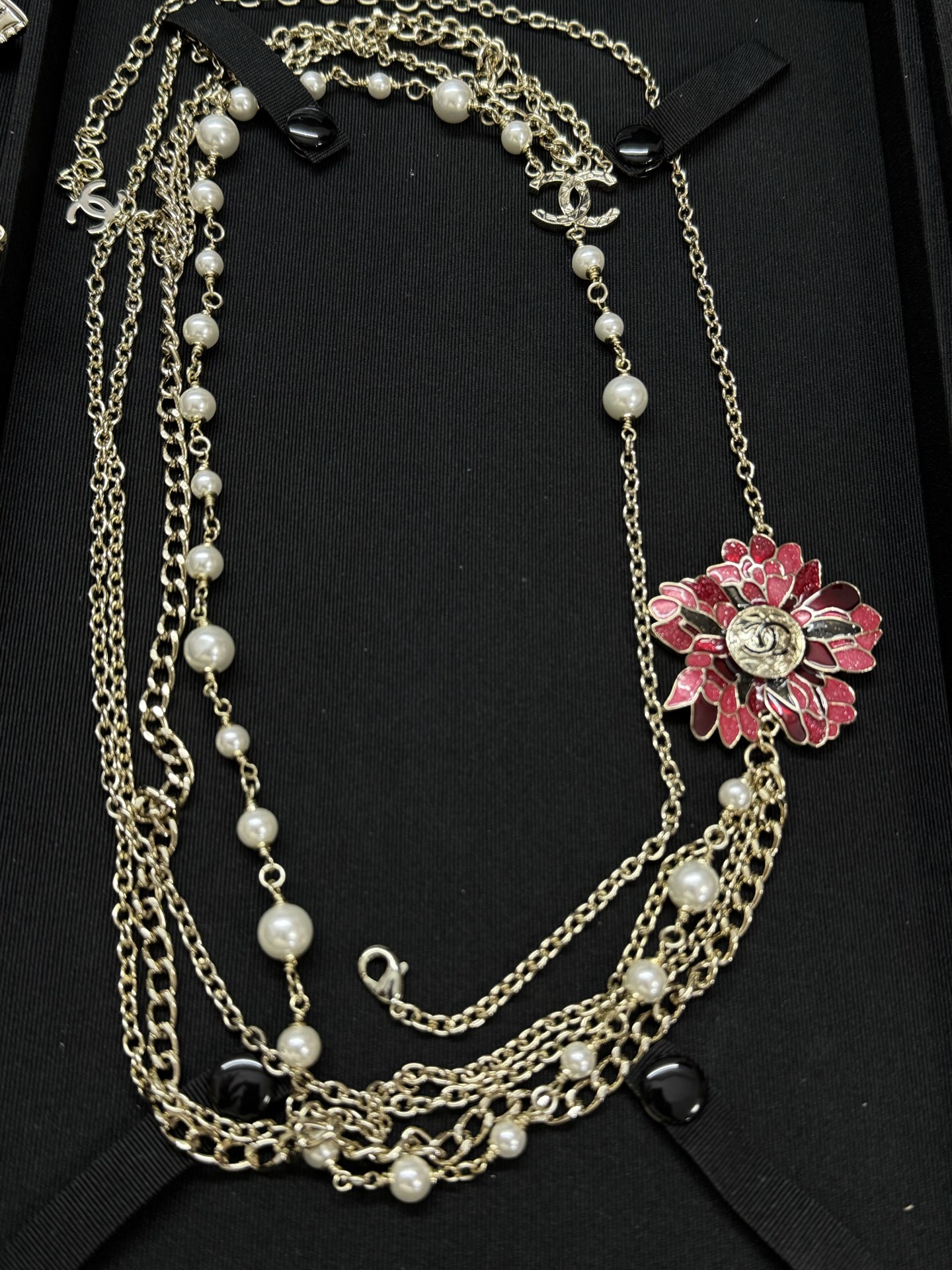 Chanel Flower Multiple Layers Sweater Necklace - Original Replica Club