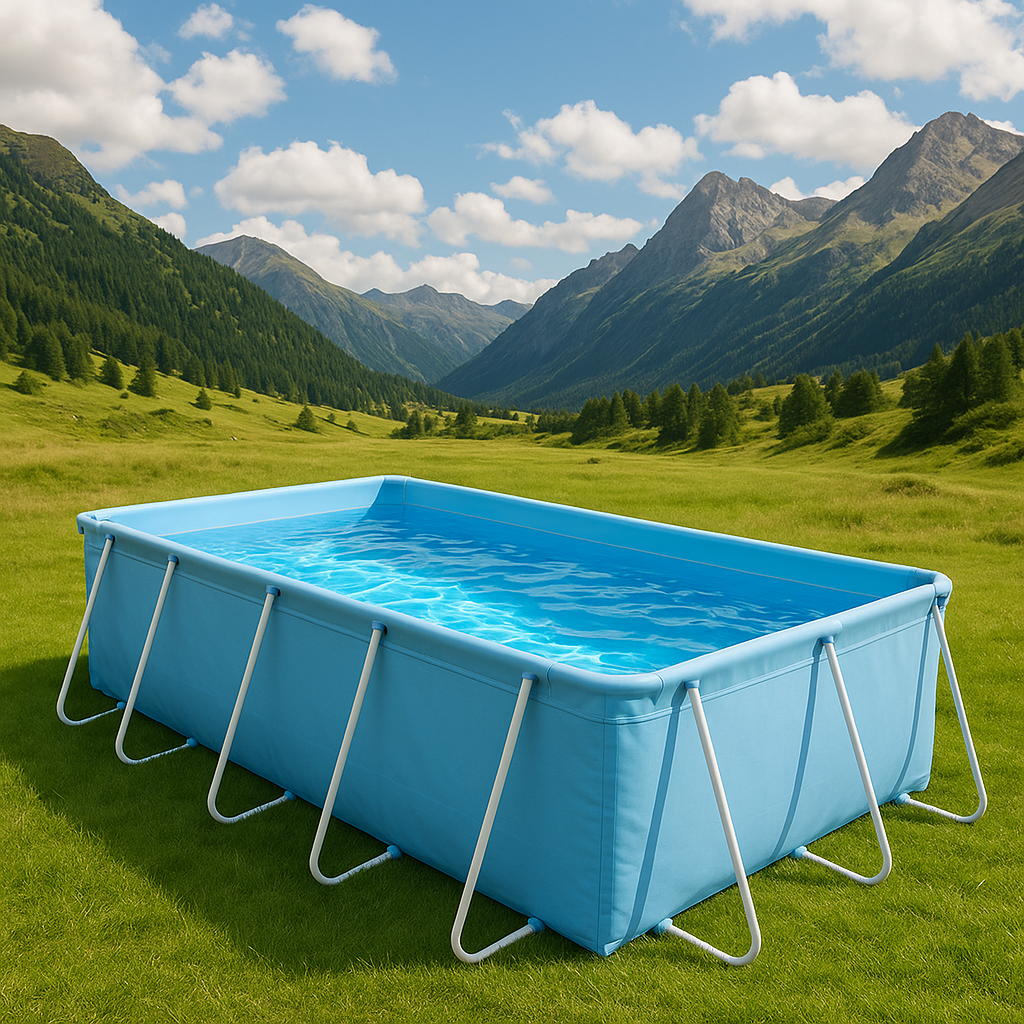 Piscina tubular rectangular Rectangular Sí Piscina Tubular PVC y acero Jardín Azul 732x366x132 cm