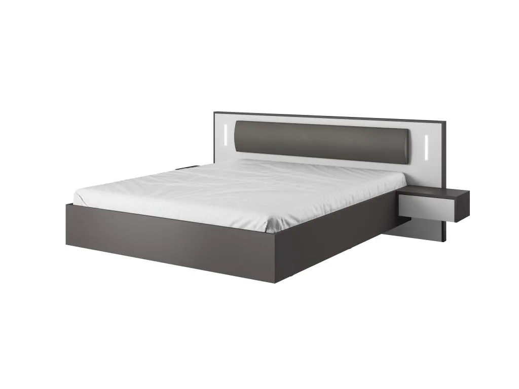 Armario cama Alkifurniturees B 160x200 Blanco / Gris ZSFS39144
