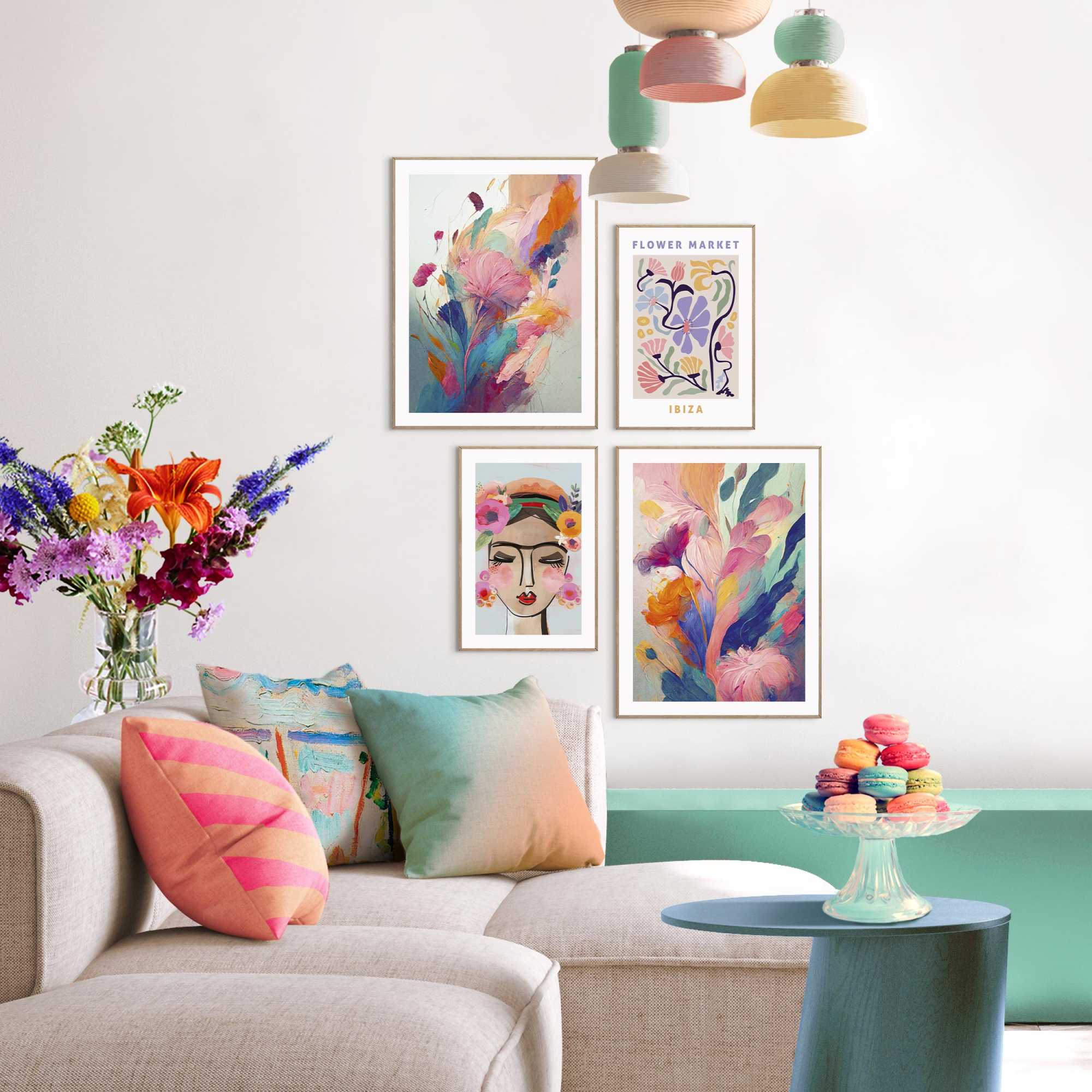 Reinders - Floral Colourful Mix & Match Set - Schilderijen set 30x40 c