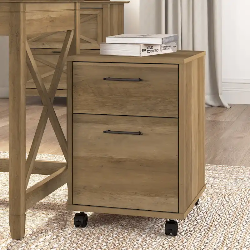 Bush Furniture Key West Mobile File Cabinet with 2 Drawers