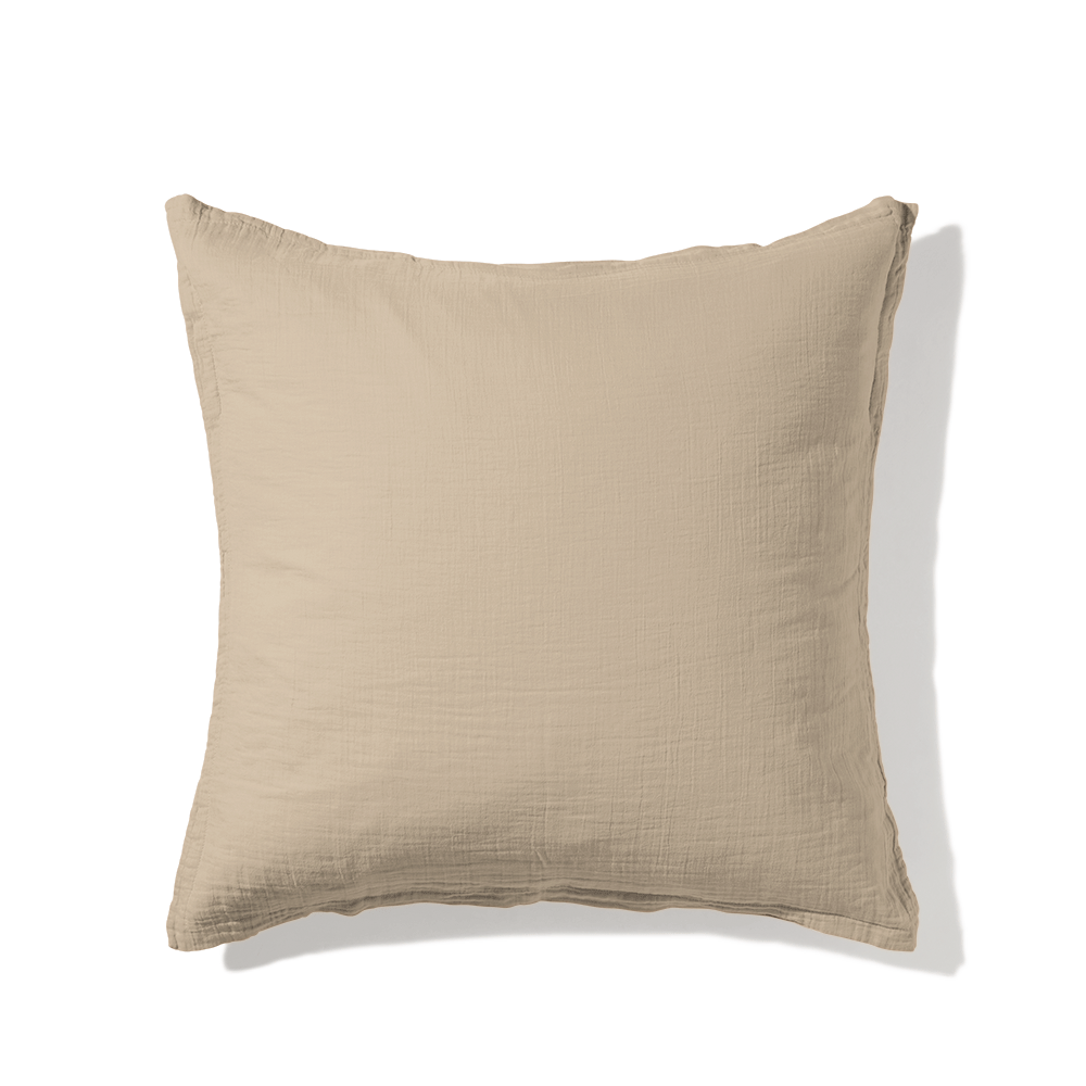 Taie d'oreiller en gaze de coton - Beige Quai de Seine
