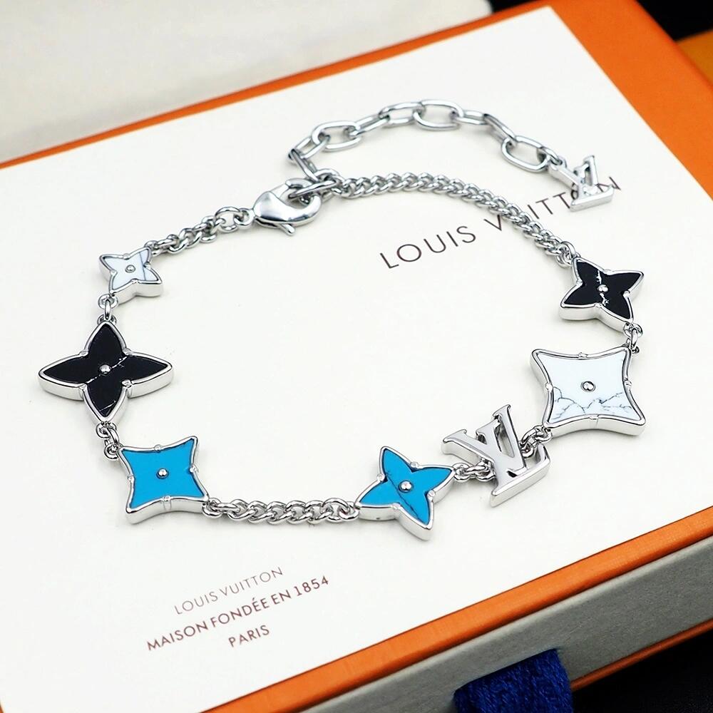 Louis Vuitton Cuban Chain LV Monogram Men Bracelet Necklace - Original Replica Club