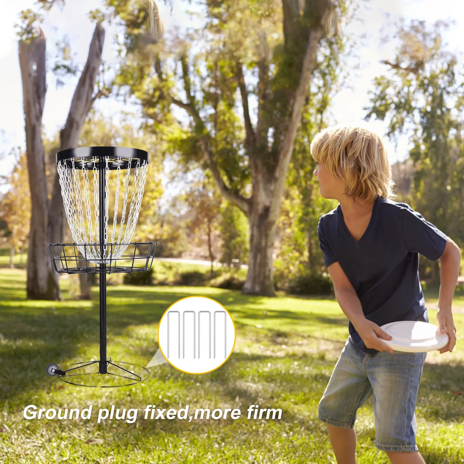 Urban Deco Classic Pro 24-Chain Portable Disc Golf Practice Basket-Choose Your Color - Image 5