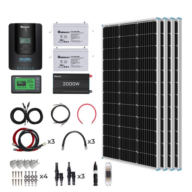 Renogy RKIT400DLP-US RV / Van Solar / Battery / Inverter Power Kit - 400 Watt