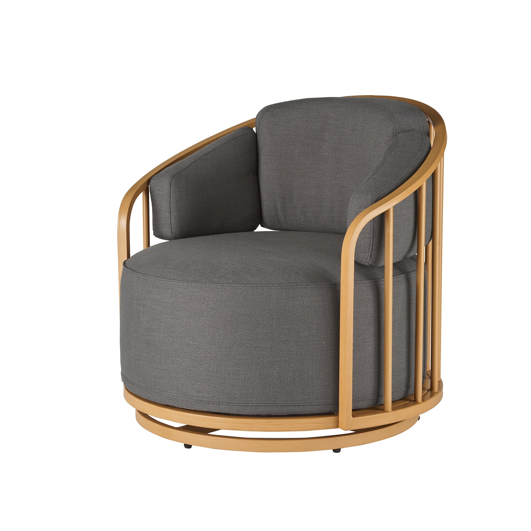 Better Homes & Gardens Lillian Swivel Birdcage Accent Chair, Cream Linen - Image 18