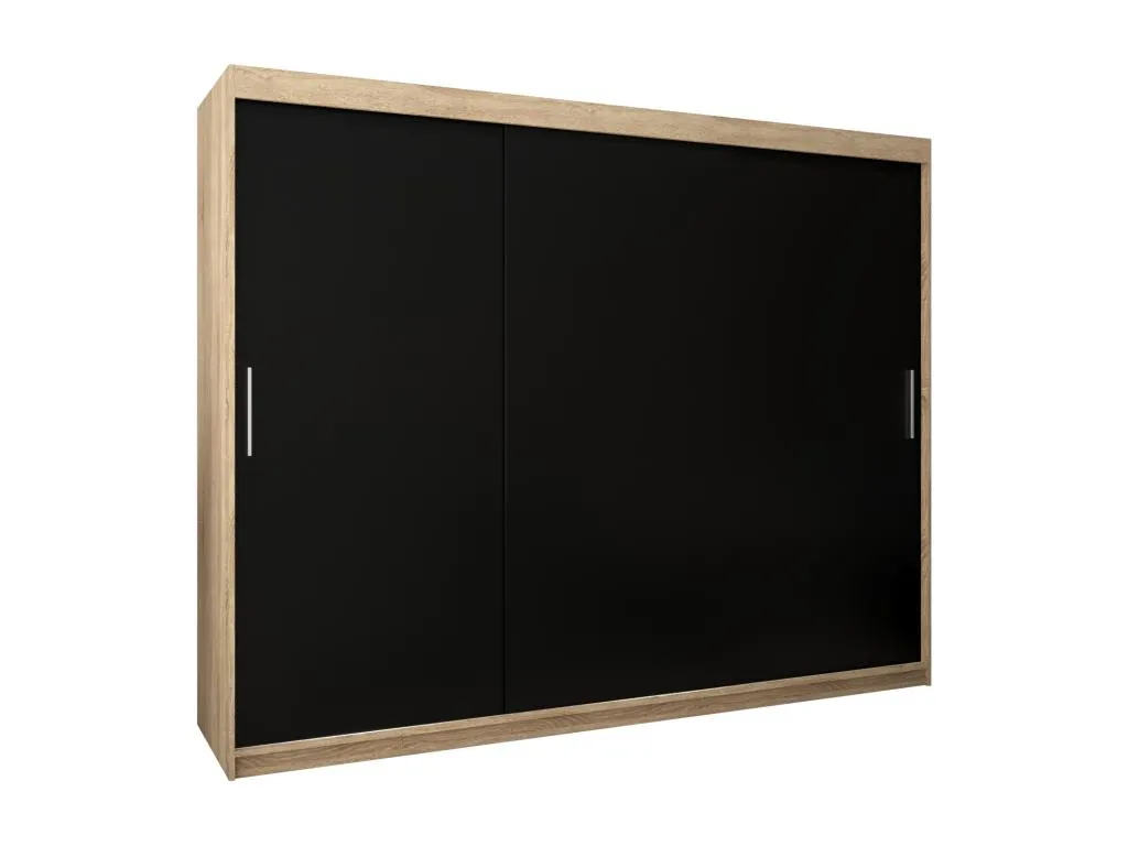 Armario Espacioso Lluesmahome de 3 Puertas Correderas, diseño Lluesmahome y negro, 200/250/62 cm.  XT7266972