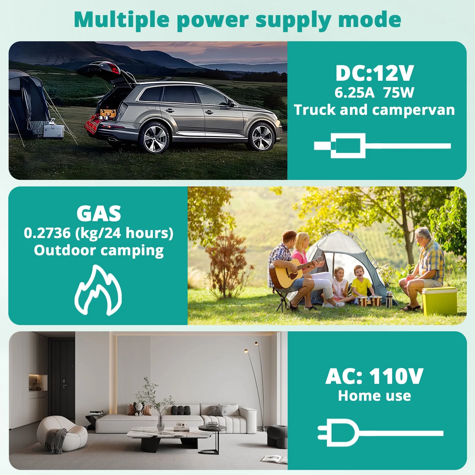 Smeta Chest Freezer LPG/12V/110-120V Refrigerator Outdoor Travel Fridge 1.6 Cu ft Indoor Car - Image 8
