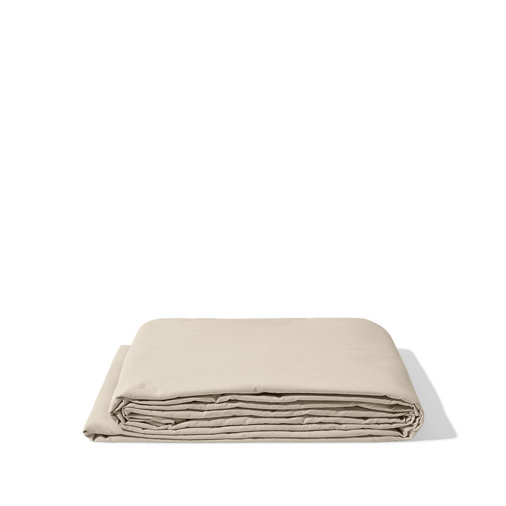 Drap plat en percale de coton - Beige Dune