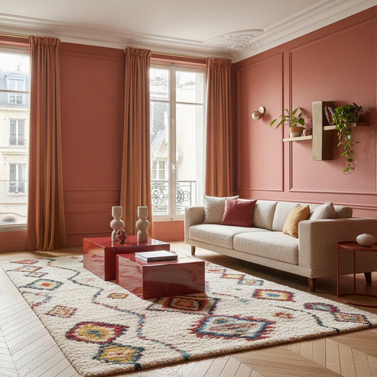 AFK Living vloerkleed Native - shaggy - veelkleurig