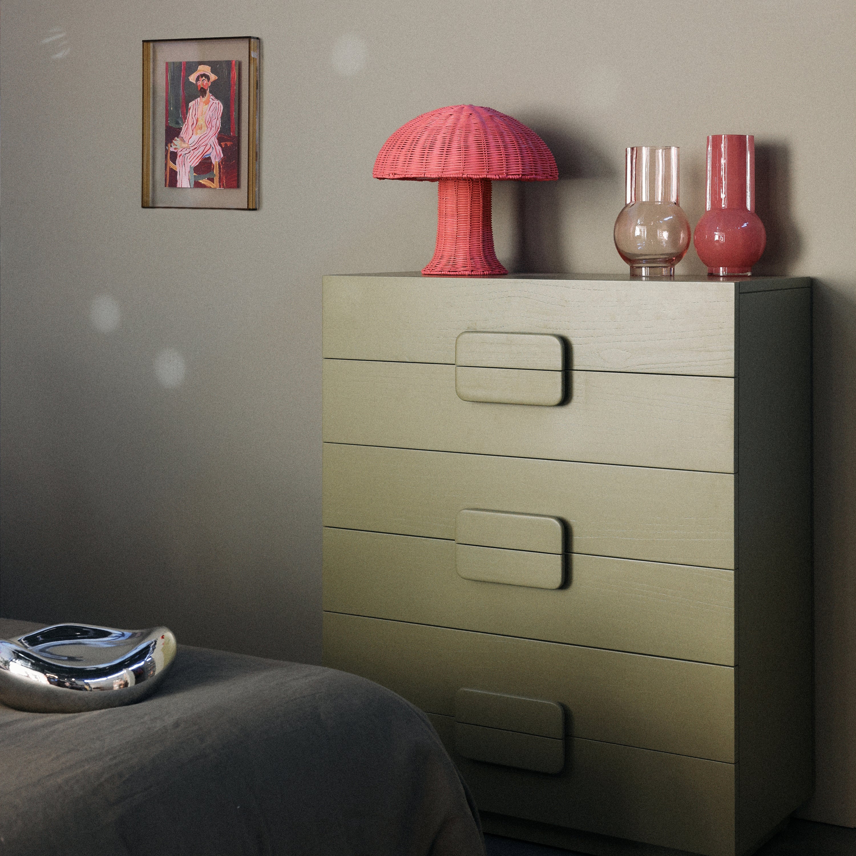 HKliving Spacious Ladekast - 6 Lades - Army Green