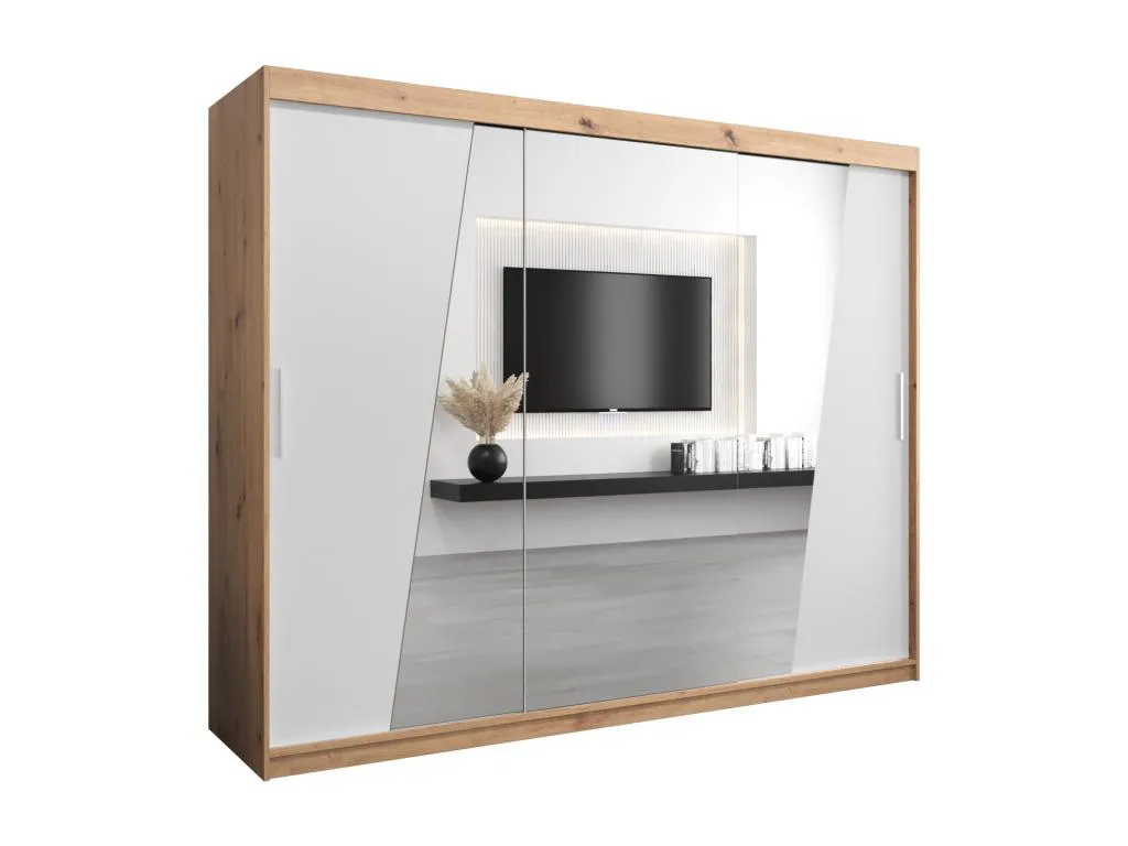 Armario Rhomb de puertas correderas 200/250/62 3 puertas (artisan/blanco) tfbx00733