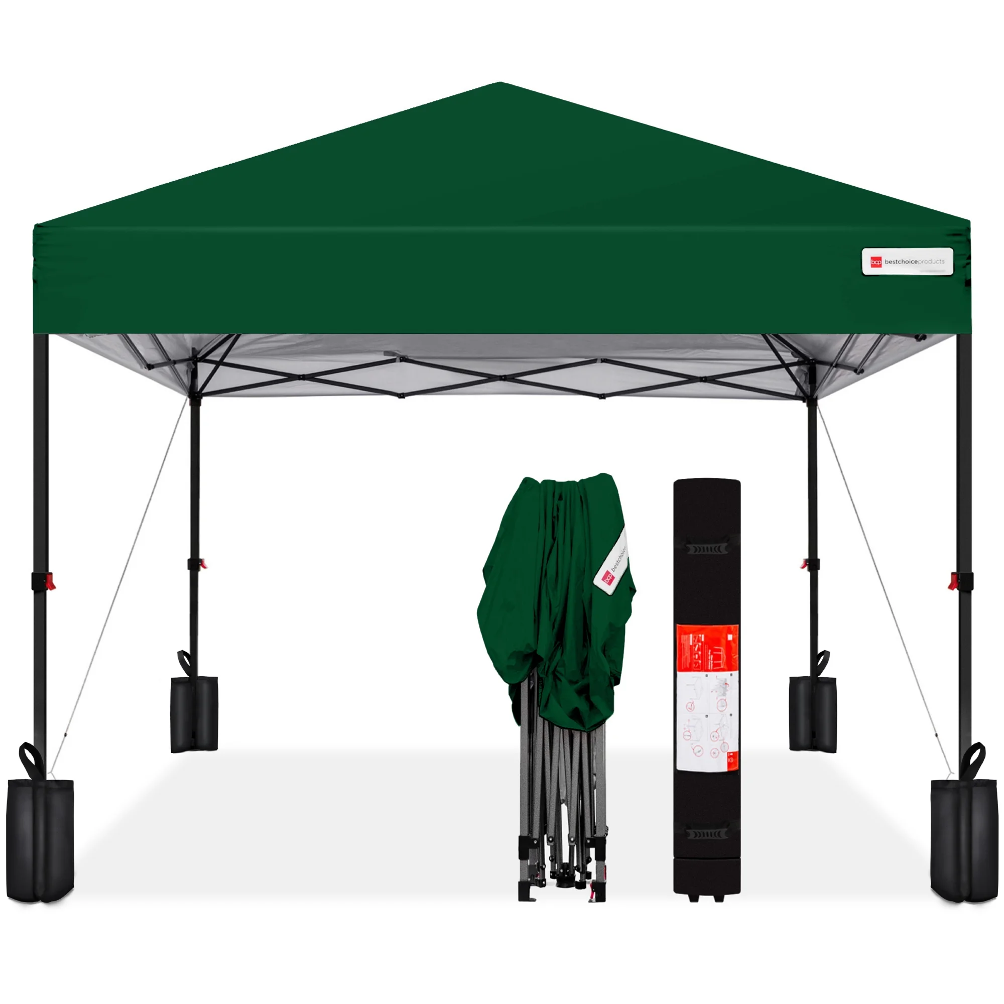 Best Choice Products 12x12ft Easy Setup Pop Up Canopy w/ 1-Button Setup, Wheeled Case, 4 Weight Bags - Navy Blue - Image 134