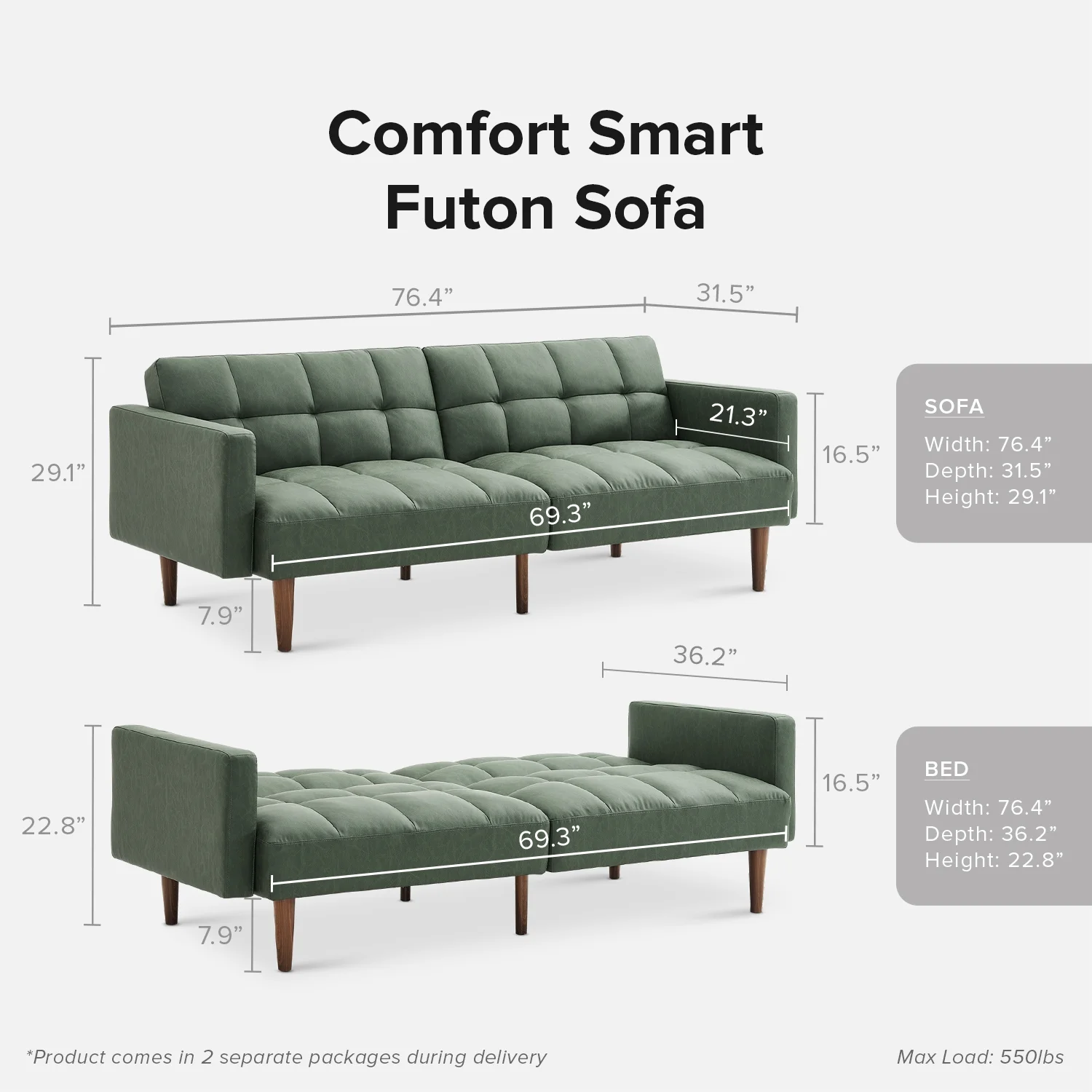 Mopio Aaron Futon Sofa Bed Old Rosa - Image 31