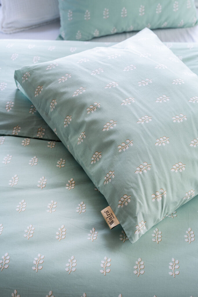 Walra - Dekbedovertrek Remade Lucky Leaves - 200x220 - Zeeblauw