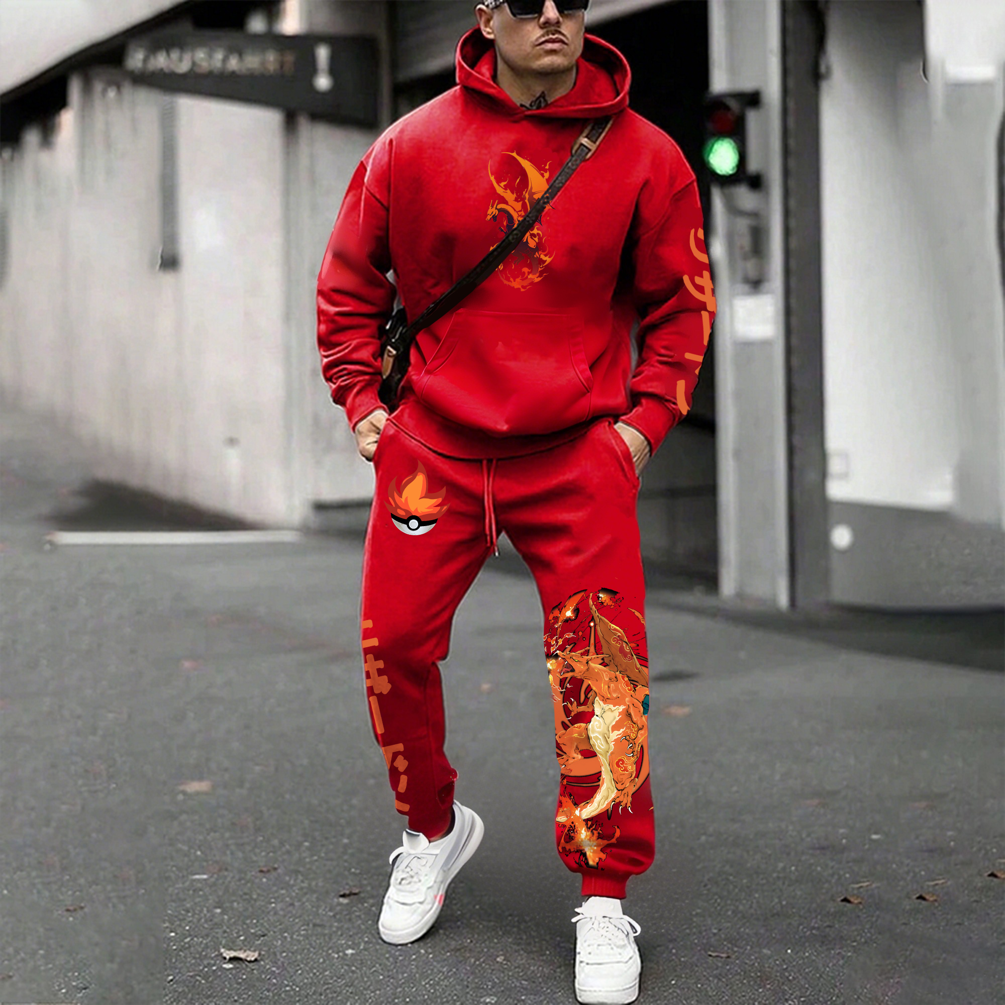 Unisex Anime 3D Print Fleece Hoodie and Pants Set