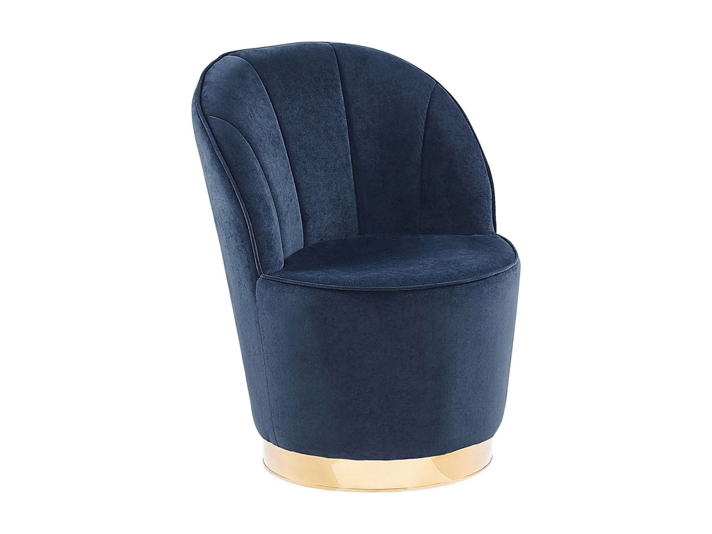 Sillón Homelyvo Terciopelo Azul oscuro