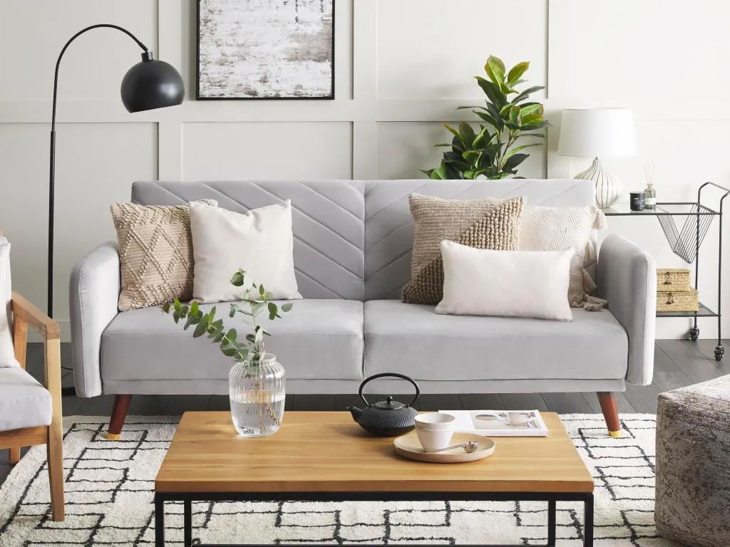 Sofá cama Andreuworldcasa Gris claro Terciopelo