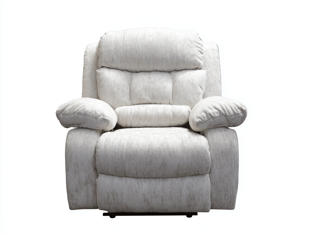 Sillón reclinable tapizado de tela 100×95×105 cm – beige – con apoyabrazos acolchados y un respaldo alto