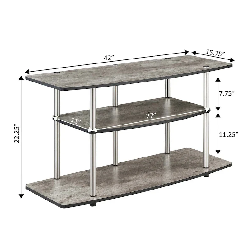 Convenience Concepts Designs2Go Tool-Free 3-Tier Wide TV Stand