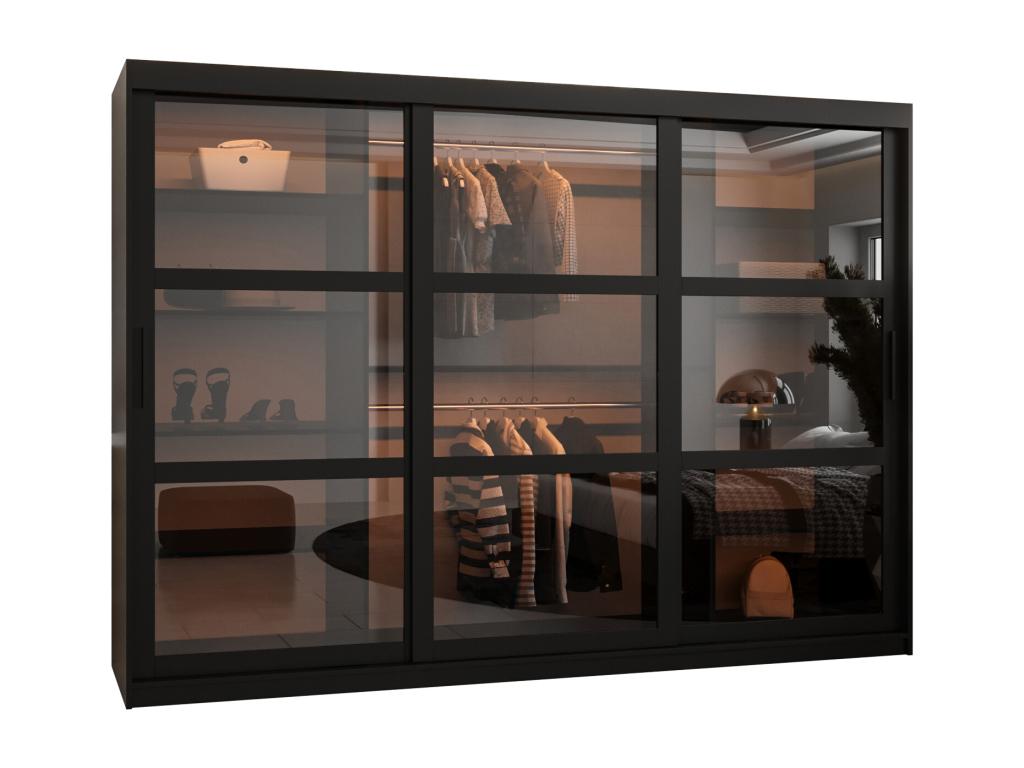 Armario de 3 puertas correderas - negro