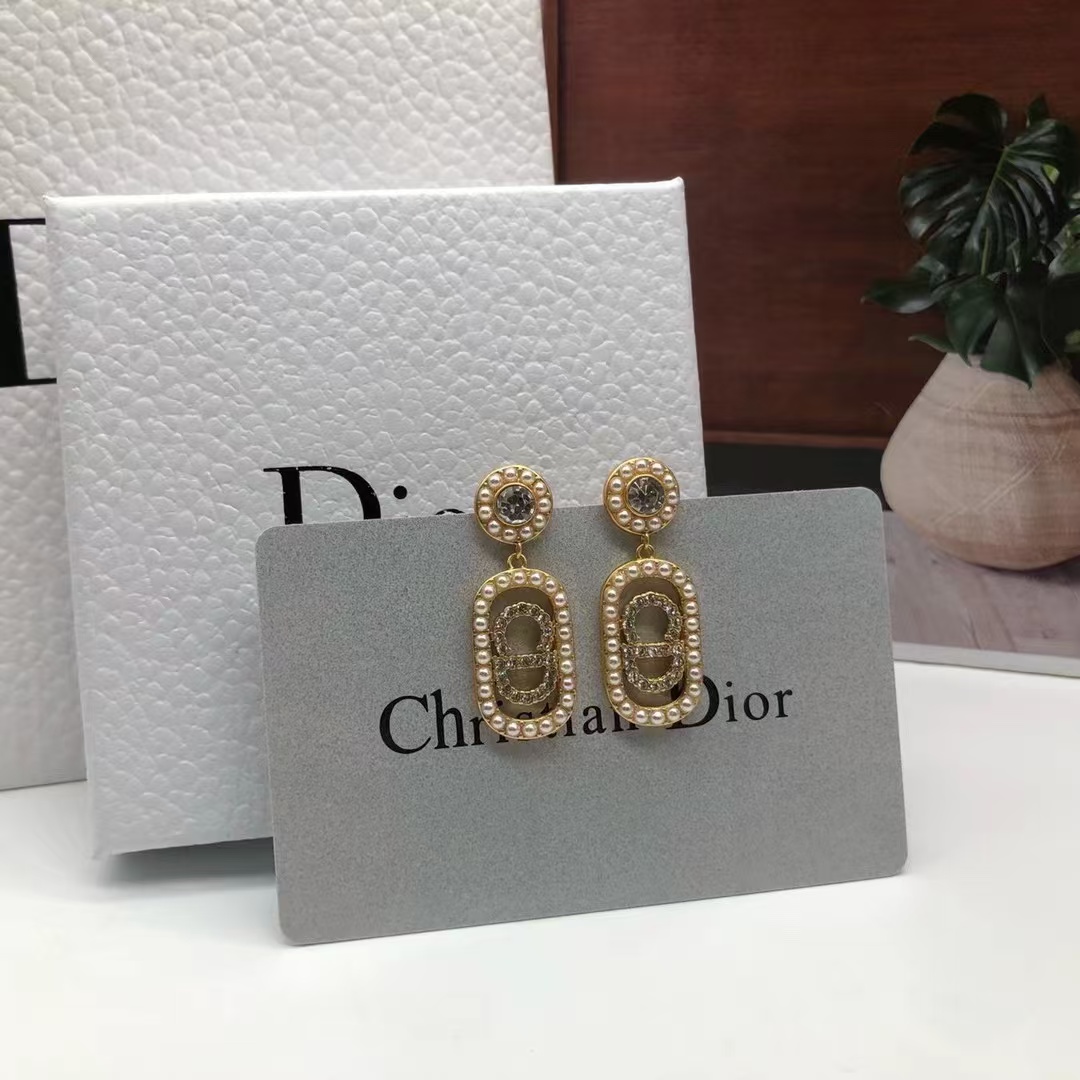 Dior Vintage Rectangle CD Earrings - Original Replica Club