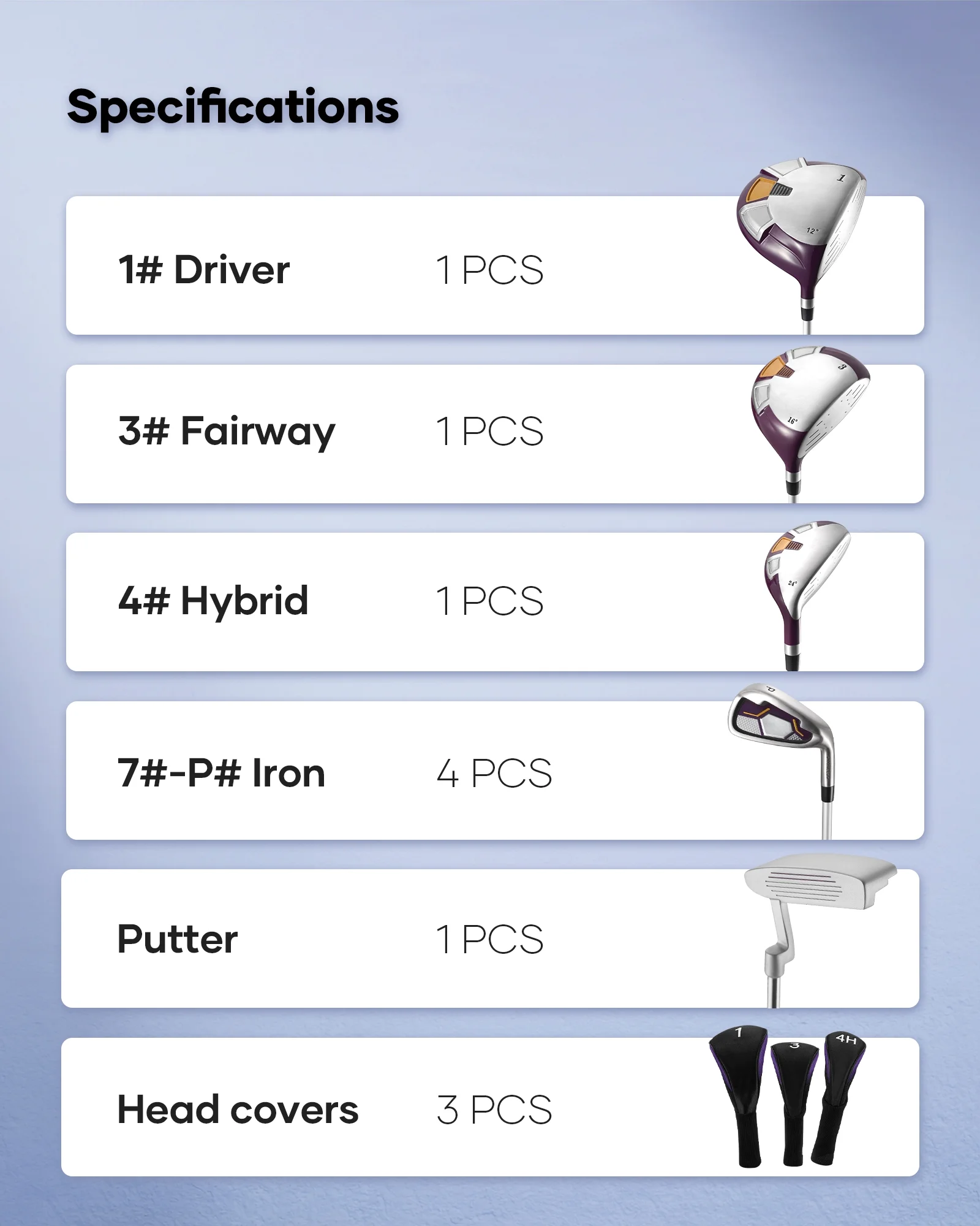 Complete Golf Clubs Package 9 Club Set for Men Woman Right Handed True Temper Steel Shafts Putter Stand Bag and 3 H C Bonus Head - Image 6