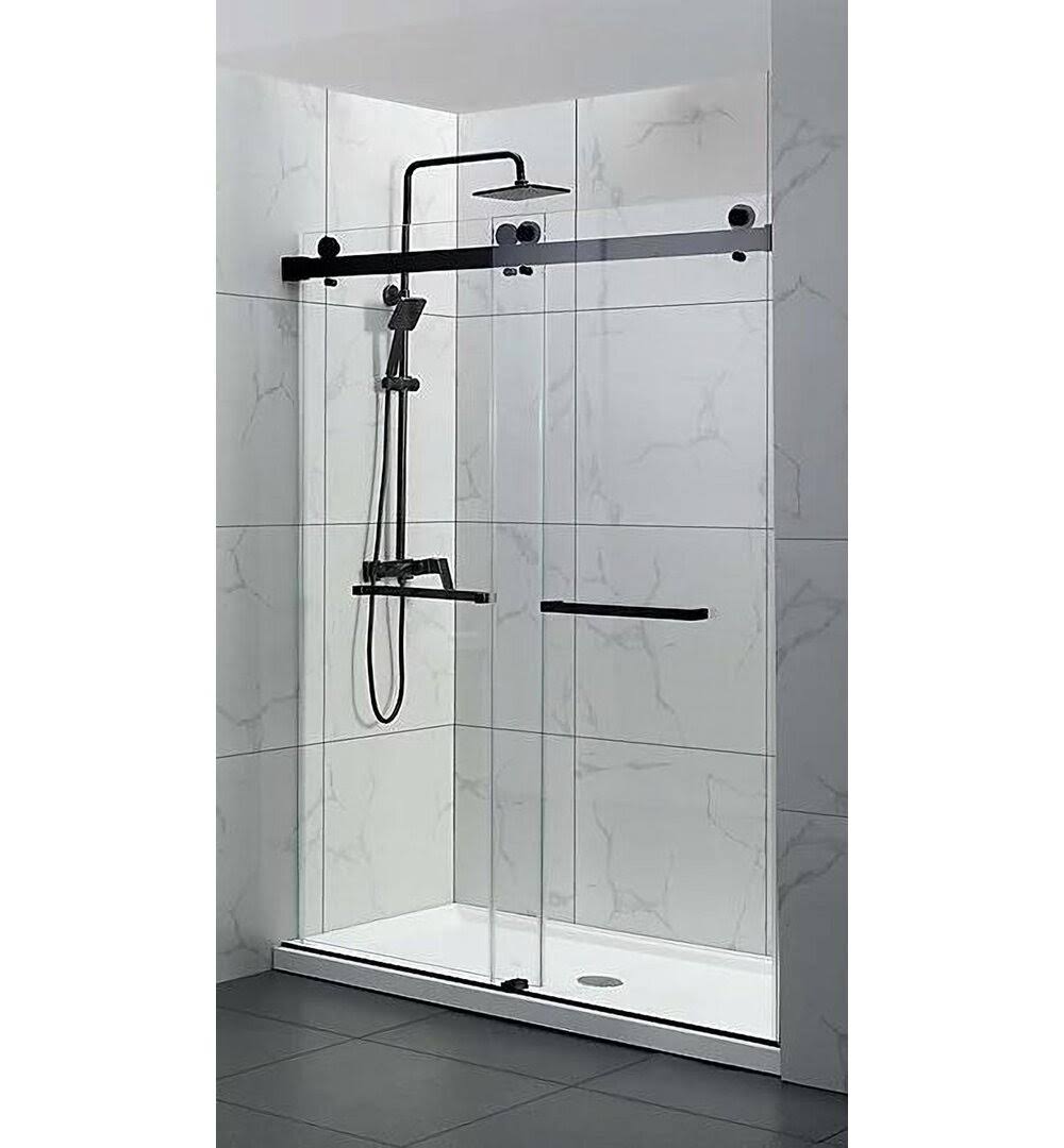 HT-1 61-65w*76h Chrome Double Sliding Frameless Shower Door(Chrome/1 61-65w*76h)