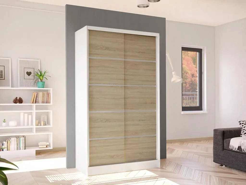 Armario Luxmbls 168 Blanco | Luxmbls 200x100x58cm Puertas de armario - Correderas 11685BHFP