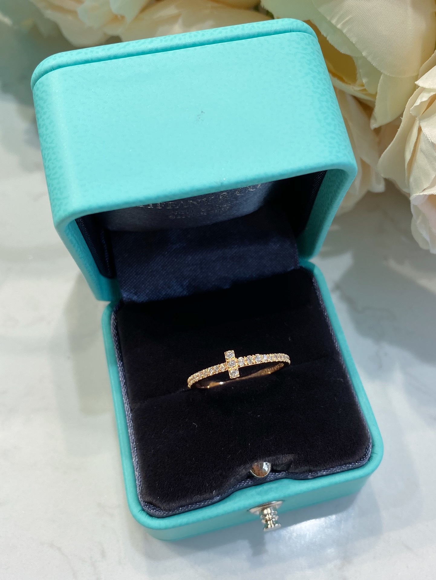 Tiffany Full Diamond Paved T Ring - Original Replica Club