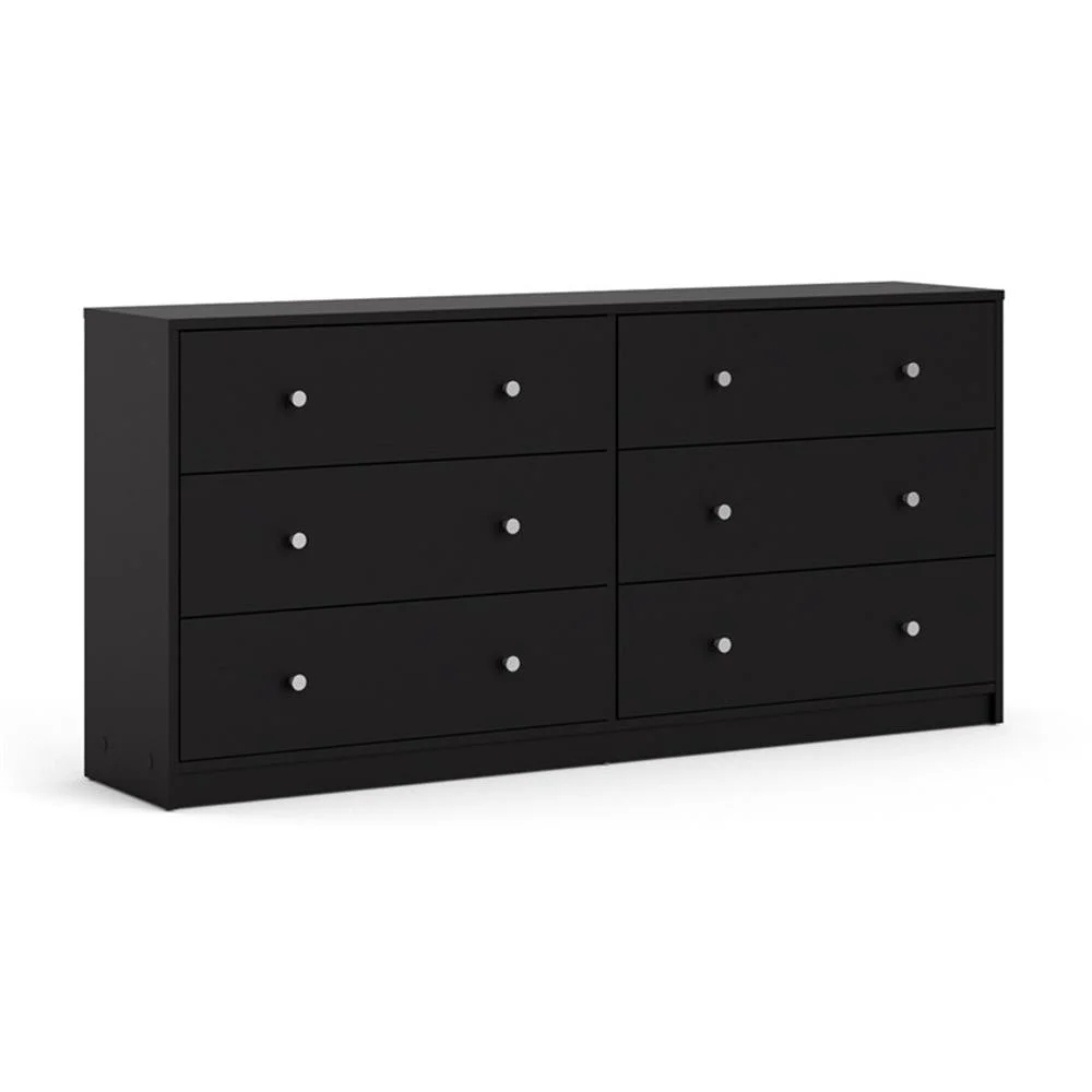 Pemberly Row 3PC Engineered Wood Dresser and Nightstands Bedroom Set in Black